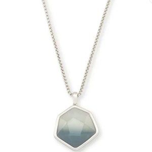 Kendra Scott Vanessa Silver Long Pendant Necklace in Charcoal Gray Ombre